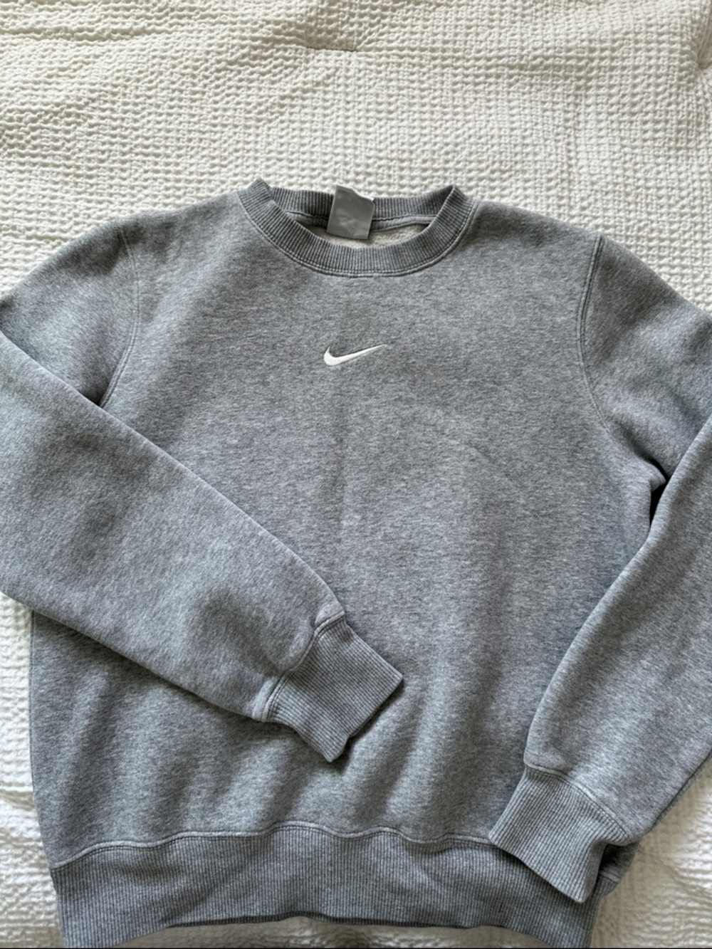 Nike Gray Men's Crewneck Sweatshirt with White Swoosh